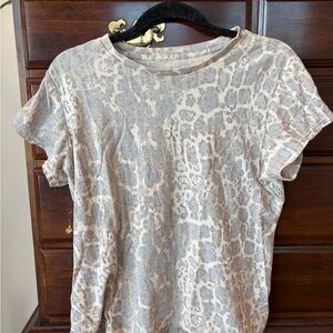 Urban Outfitters Gray and Cream Leopard Print Tee